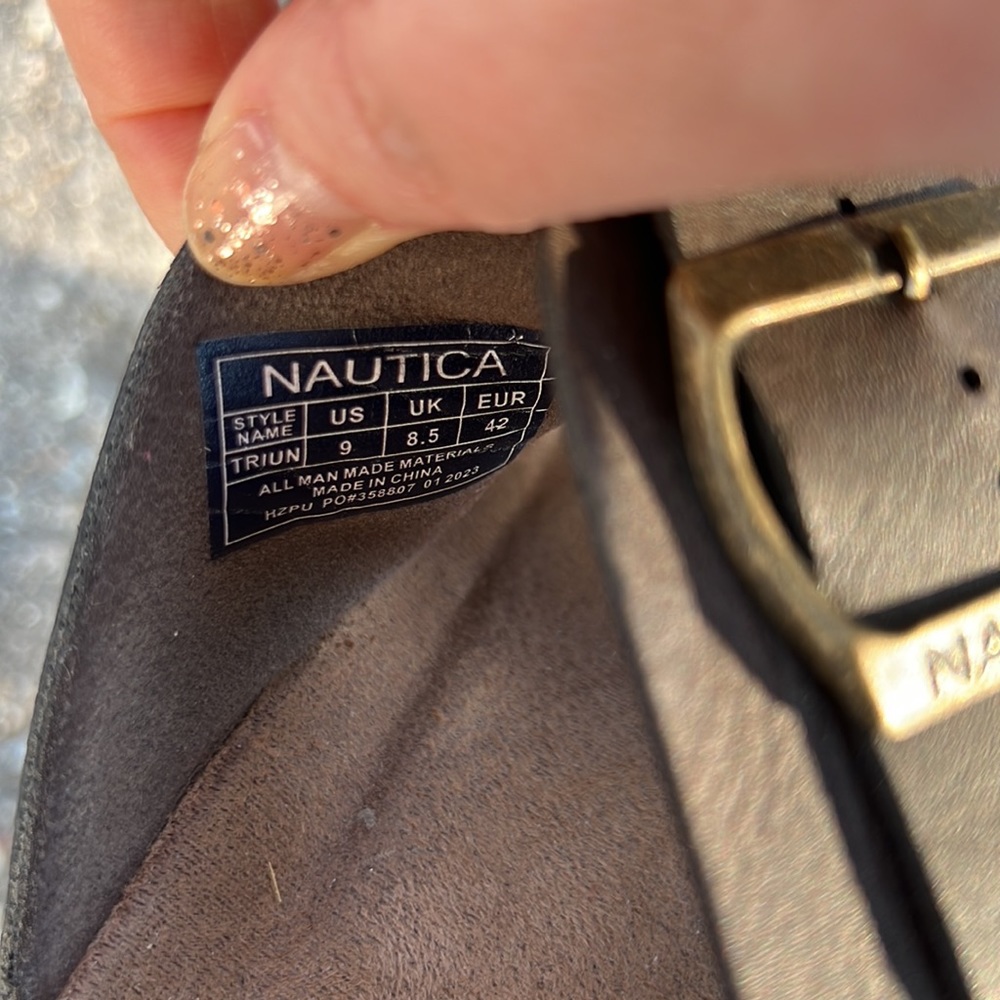 Nautica Triun Double Buckle Slide Comfort Sandal Waterproof Brown View 4